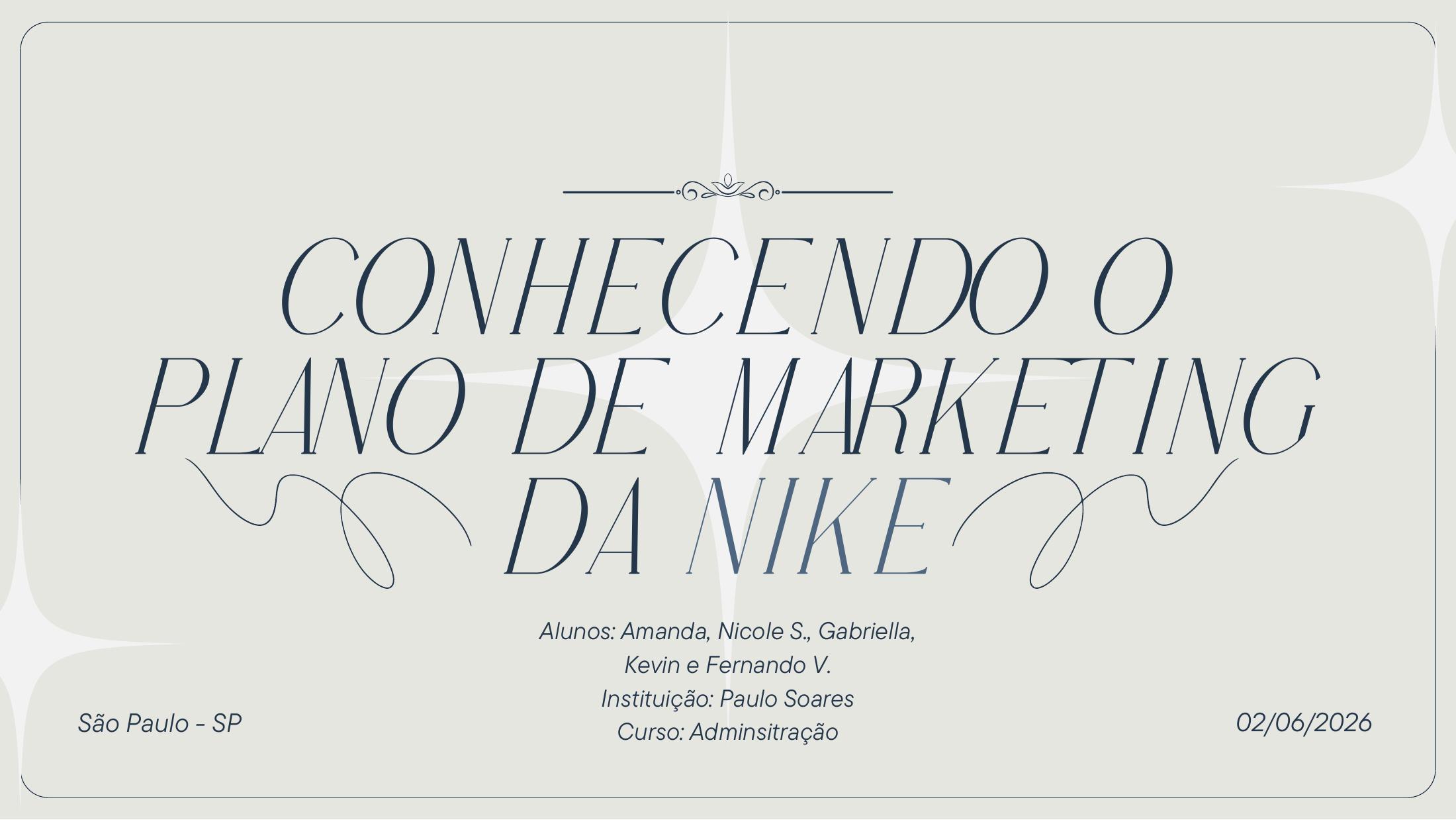 Capa do projeto Nike — Plano de Marketing